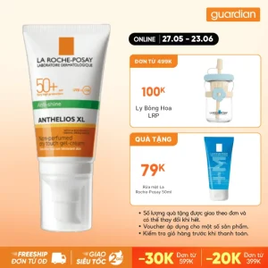 Kem Chống Nắng Kiểm Soát Nhờn Không Màu La Roche-Posay Anthelios Xl Spf50+ Uvb & Uva 50Ml