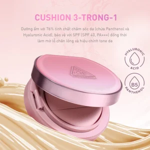 Phấn Nước 3CE Fitting Mesh Cover Cushion Hiệu Ứng Ngọc Trai, Mỏng Nhẹ Tệp Vào Da, Không Xuống Tone