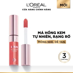 Má hồng dạng kem lên màu tự nhiên, mỏng nhẹ, và dễ tán L'Oreal Paris Lumi Le Liquid Blush 11ml
